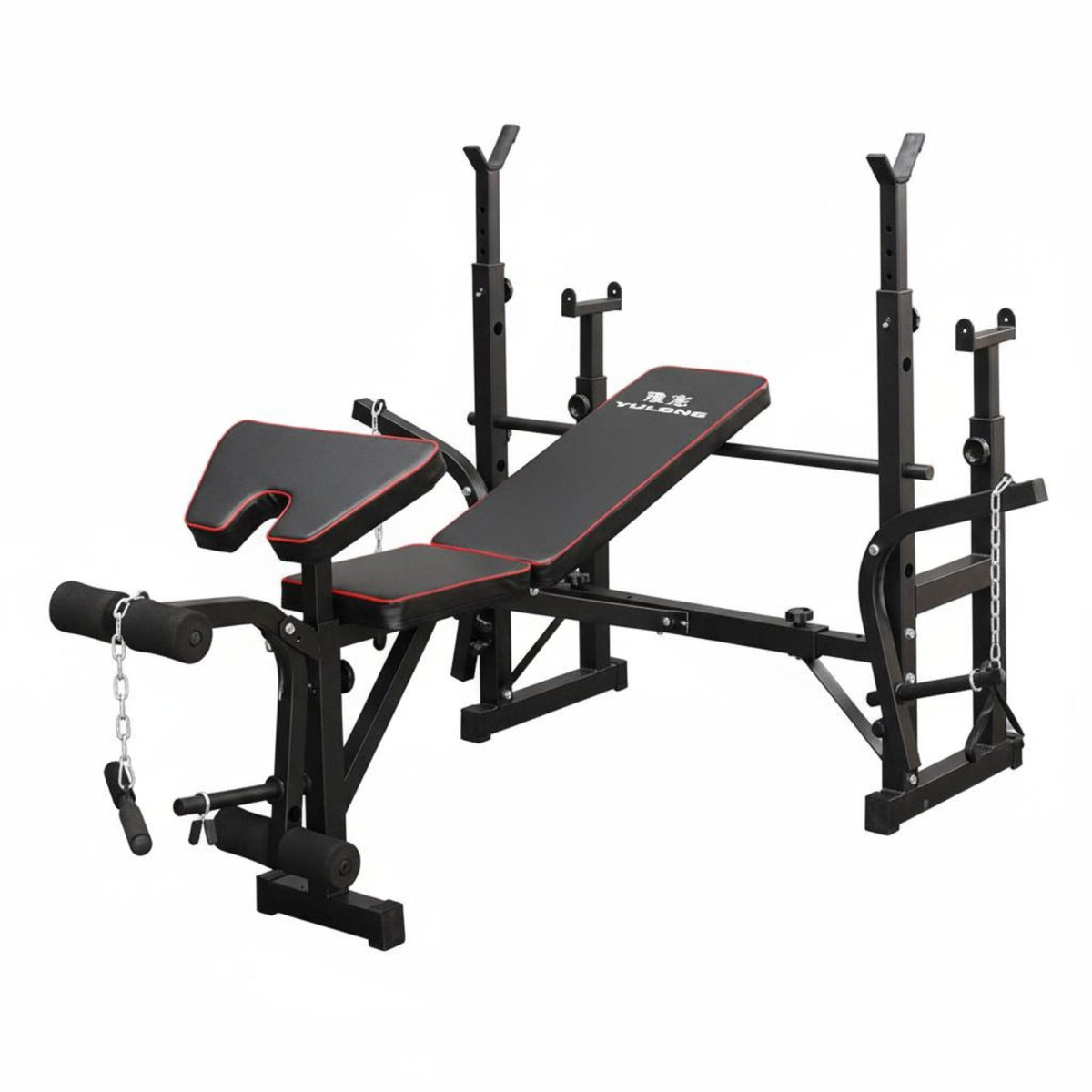 High Load Capacity Adjustable Squat Rack Heavy Duty Steel Construction Bench Press Stand Safety Spotter Arms Multi-Function Bench Press Rack Stable Design for Weightlifters, Bodybuilders, Men, Home Gym