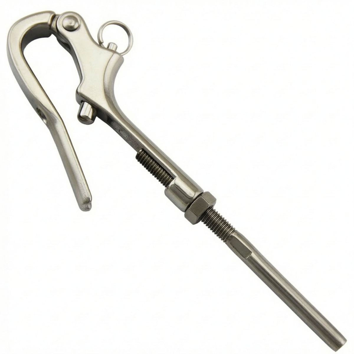 Stainless Steel Tensioning Fitting with Hook Corrosion-Resistant Wire Rope Tensioner Rust-Proof Screw Tensioner Easy to Install for Marine Rigging