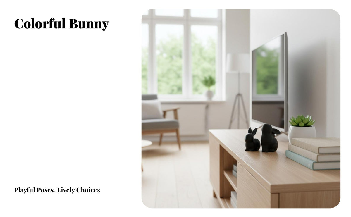 2 Pieces European Design White Rabbit Ornament Creative Design Easter Bunny Ornament Glossy Finish Ceramic Rabbit Figurine Artisan-Made for Collectors, Party, TV Cabinet, Bookshelf, Office Desk
