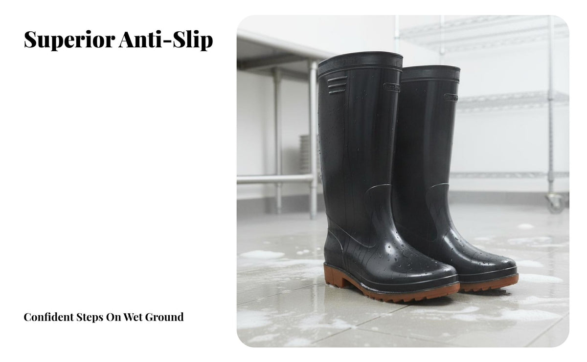 men's High-High Rain Boots Waterproof Knee High Rain Boots Wear-Resistant Water Shoes for Kitchen Farmers, Rainy Days, Kitchens, Farming