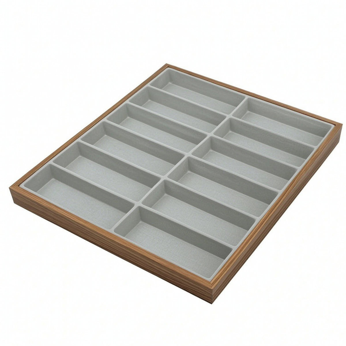 Wooden Eyeglasses Display Tray Walnut Eyeglass Storage Organizer Tray Divided Sunglass Organizer Open-Top for Collectors, Retailers, Home Organization