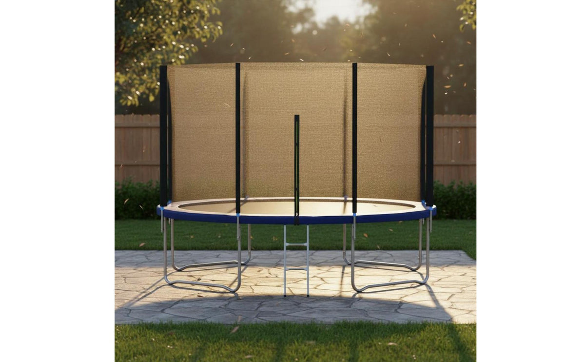 Padded Frame Outdoor Trampoline with Net Heavy Duty Round Trampoline with Safety Enclosure Weather Resistant Backyard Jumping Bouncer Rustproof Ladder for Children, Adults, Garden