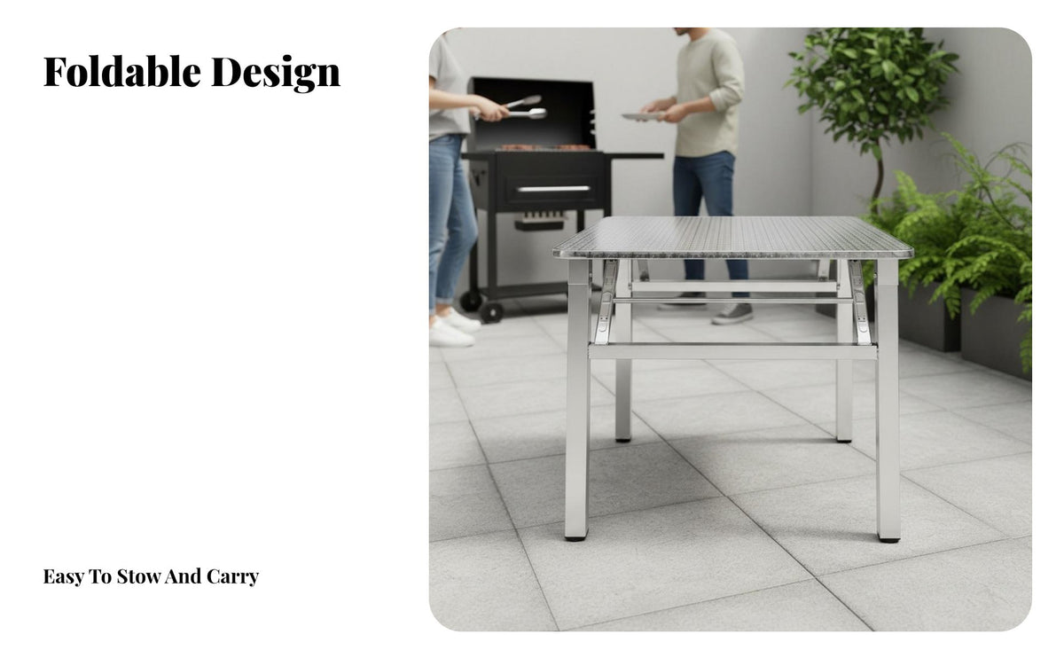 Foldable Design Collapsible Square Camp Table Space-Saving Portable Furniture Easy Storage sturdyDuty for outsidedoor lovers, Families, event Hosts, Dining, Barbecue, Patio, Camping