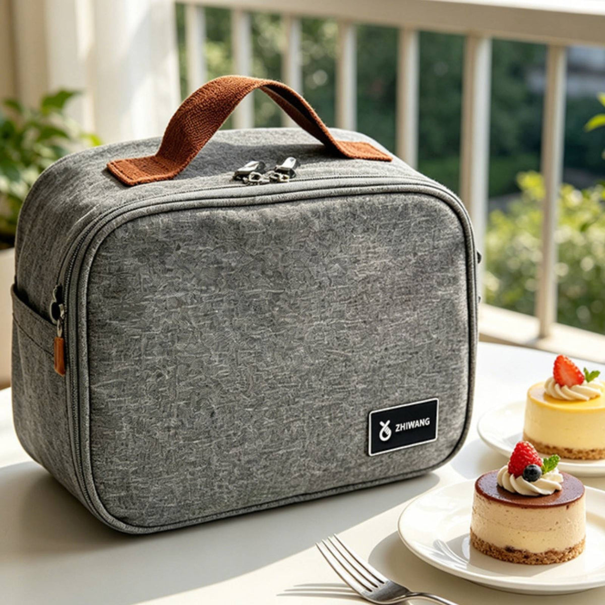 Insulated Meal Carrier Reusable Meal Carrier with Pockets Soft for Office Workers, Students, Work, Picnic