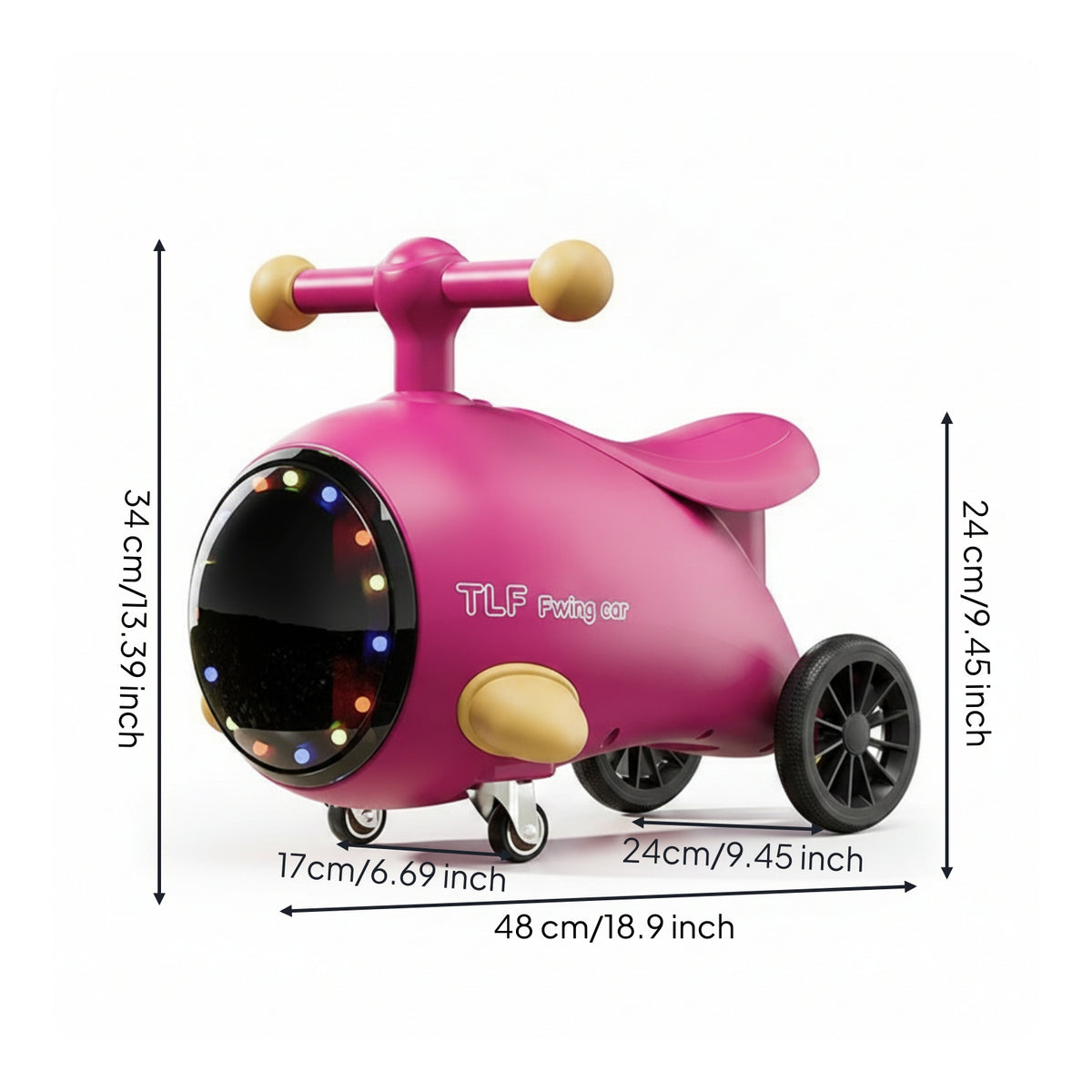 T-Shaped Handle Handle Airplane Push-Along Scooter Rear Saddle Three-Wheel Push-Along Scooter