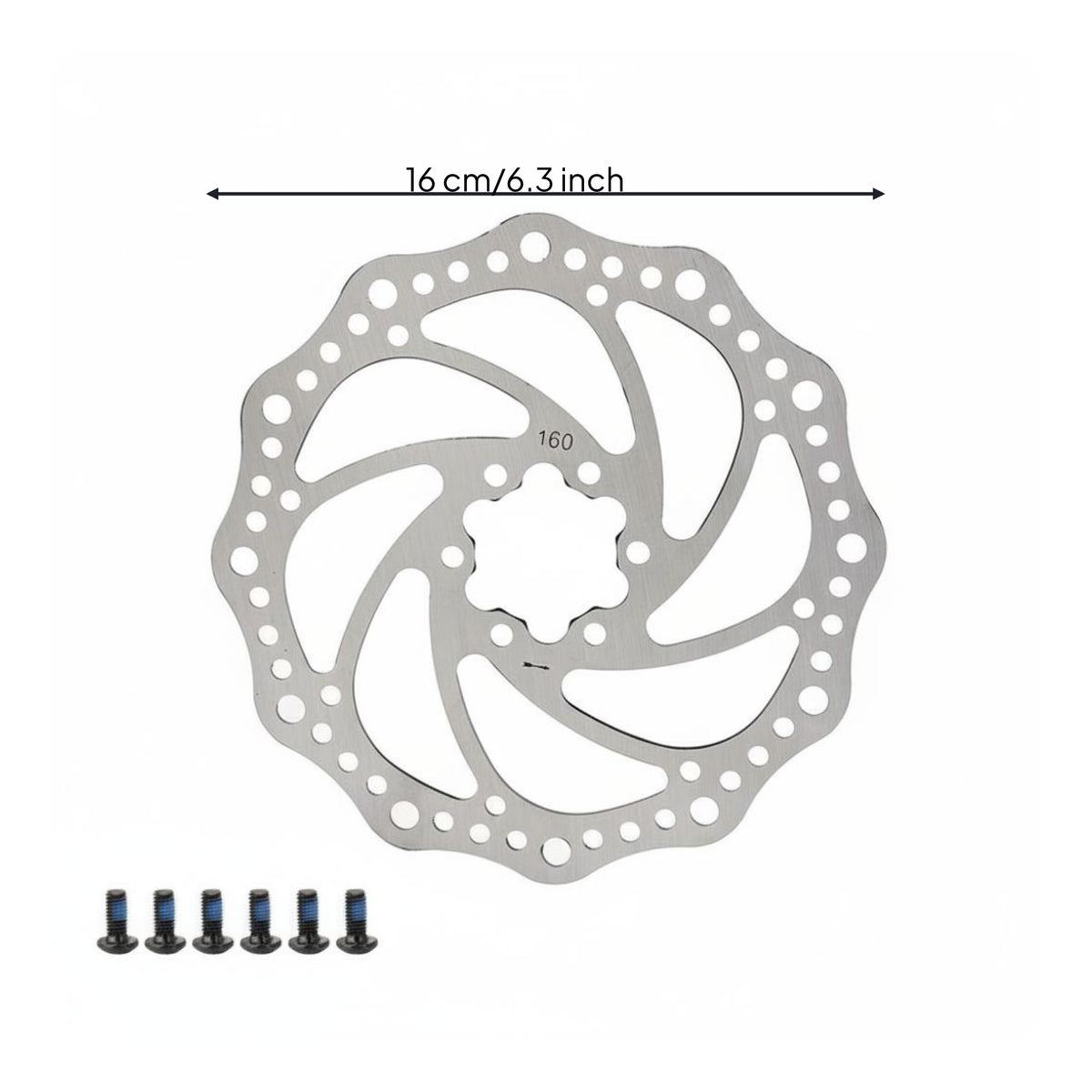6-Bolt Disc Brake Rotor CNC Machined Cycle Brake Disc Mud and Water Drainage