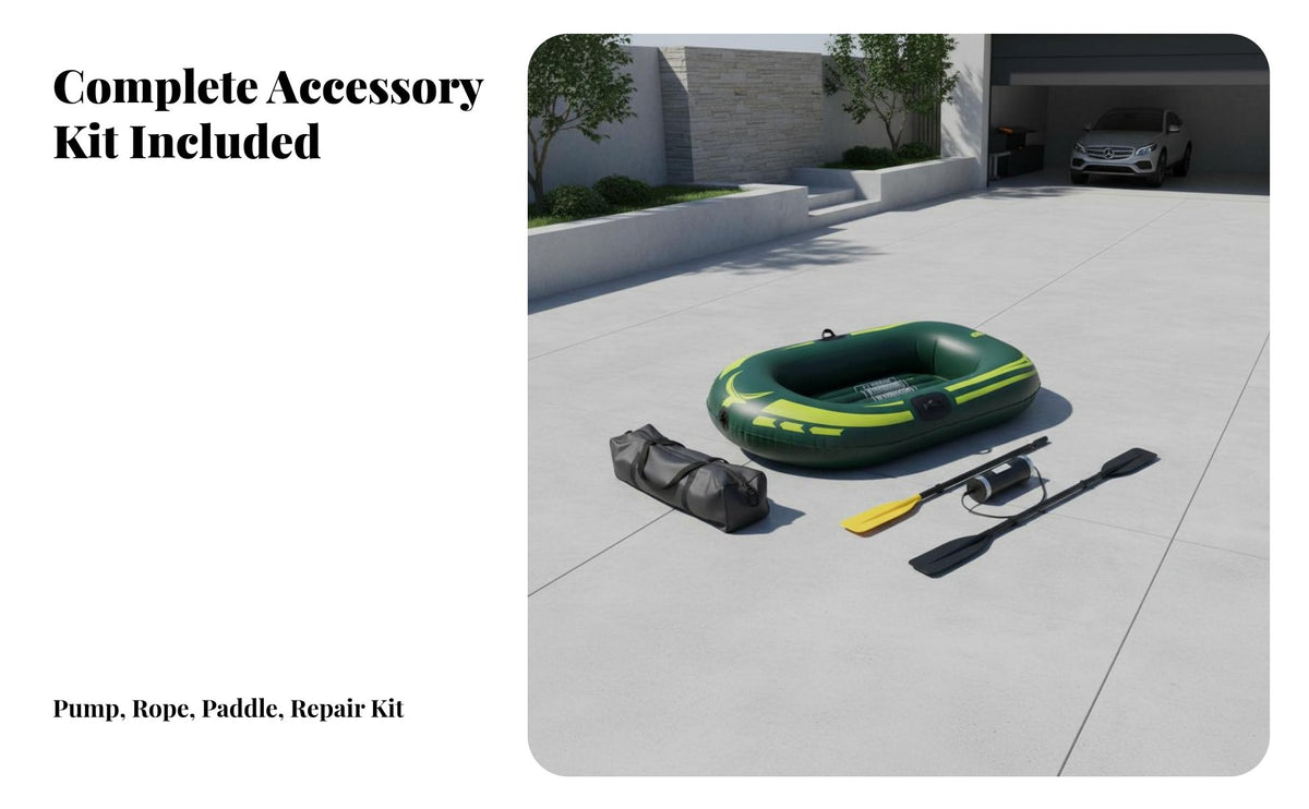 Inflatable Dinghy Portable Single Person Dinghy Foldable Watercraft for Adults, Families, Fishing, Outdoor, Summer Holiday