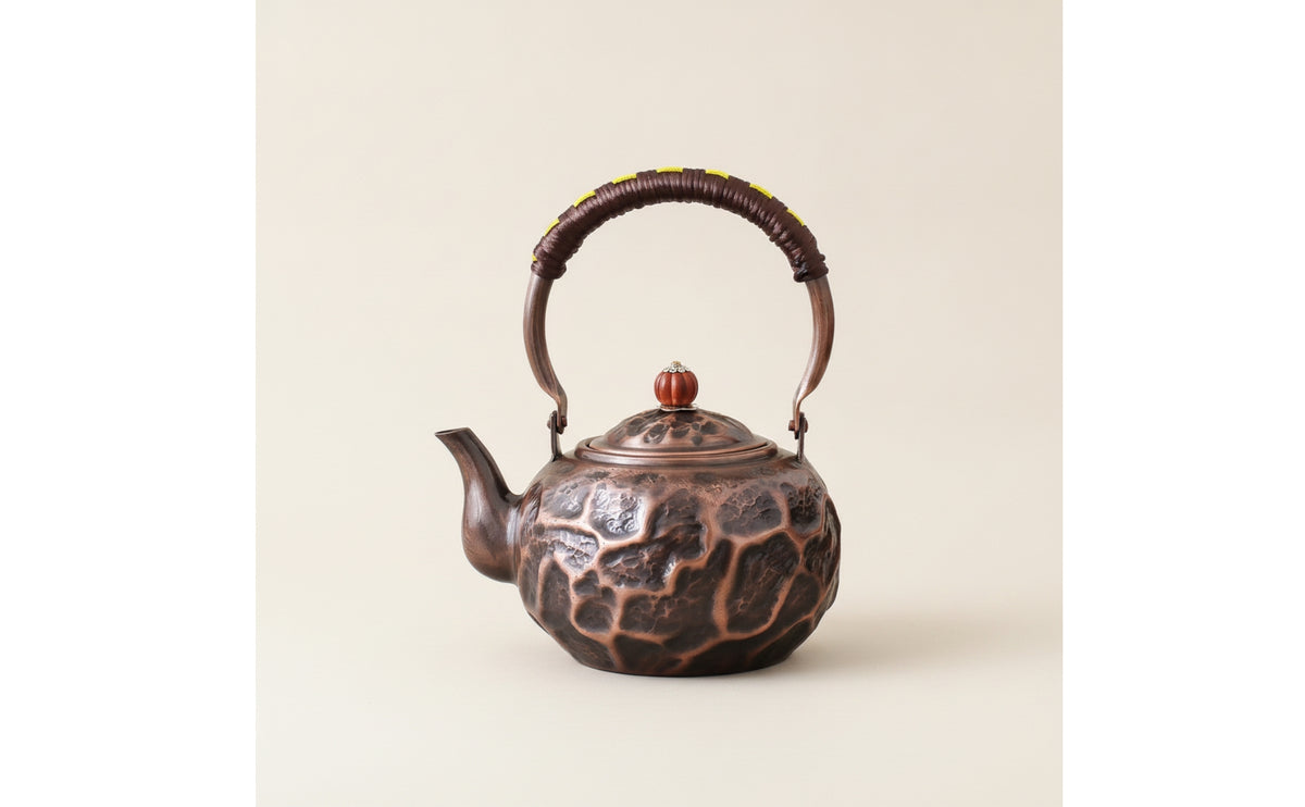 Teapot with Cord-Wrapped Handle Traditional Tea Vessel with Handle Classic