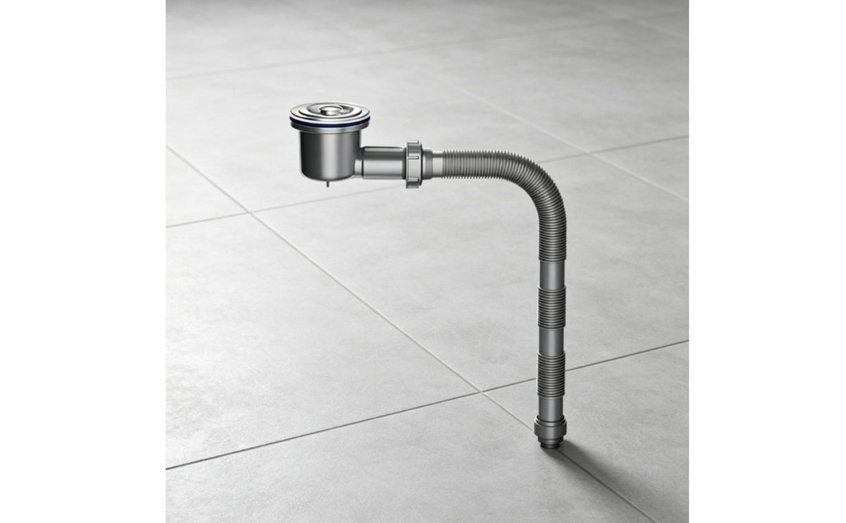 Space Saving Sink Drain Kit Leak-Resistant Low Profile Drain Assembly Reversible Installation Plumbing Supplies for Washroom, Kitchen