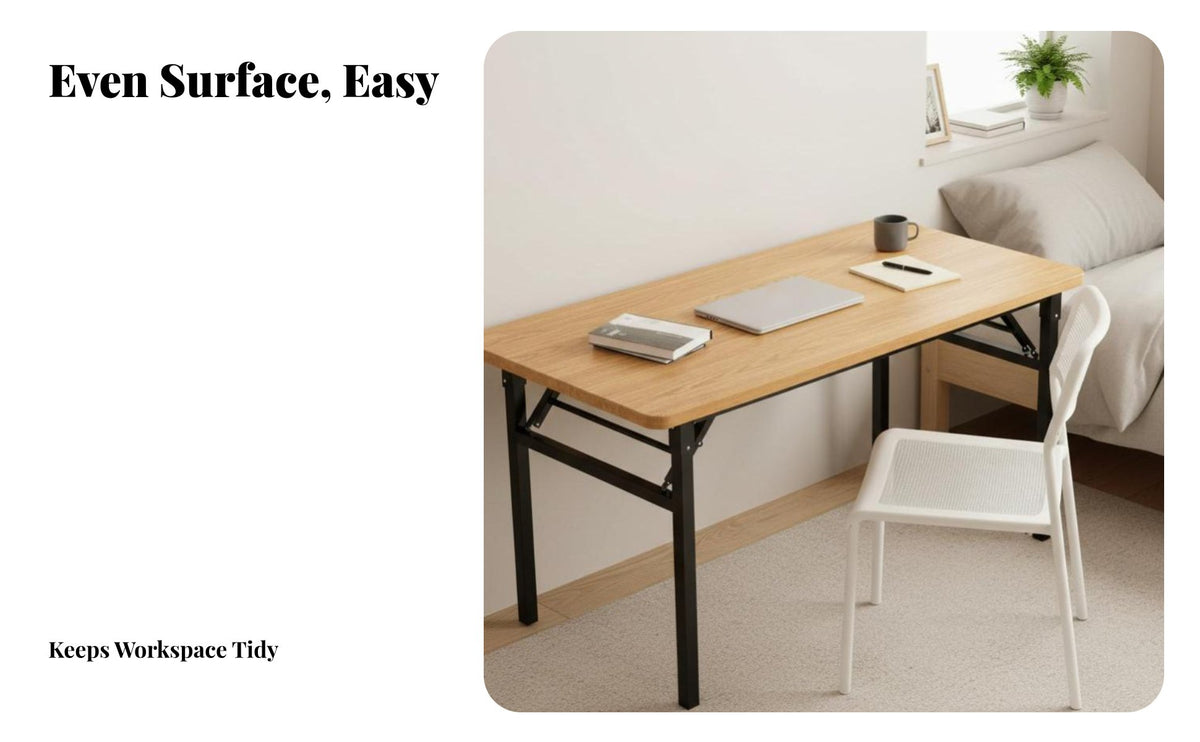 Space-Saving Foldable Computer Desk Portable Folding Leg Desk minimalist design Writing Table Lightweight for Students, Home Workers, Apartment Dwellers, Bedroom, Study Room, Small Spaces