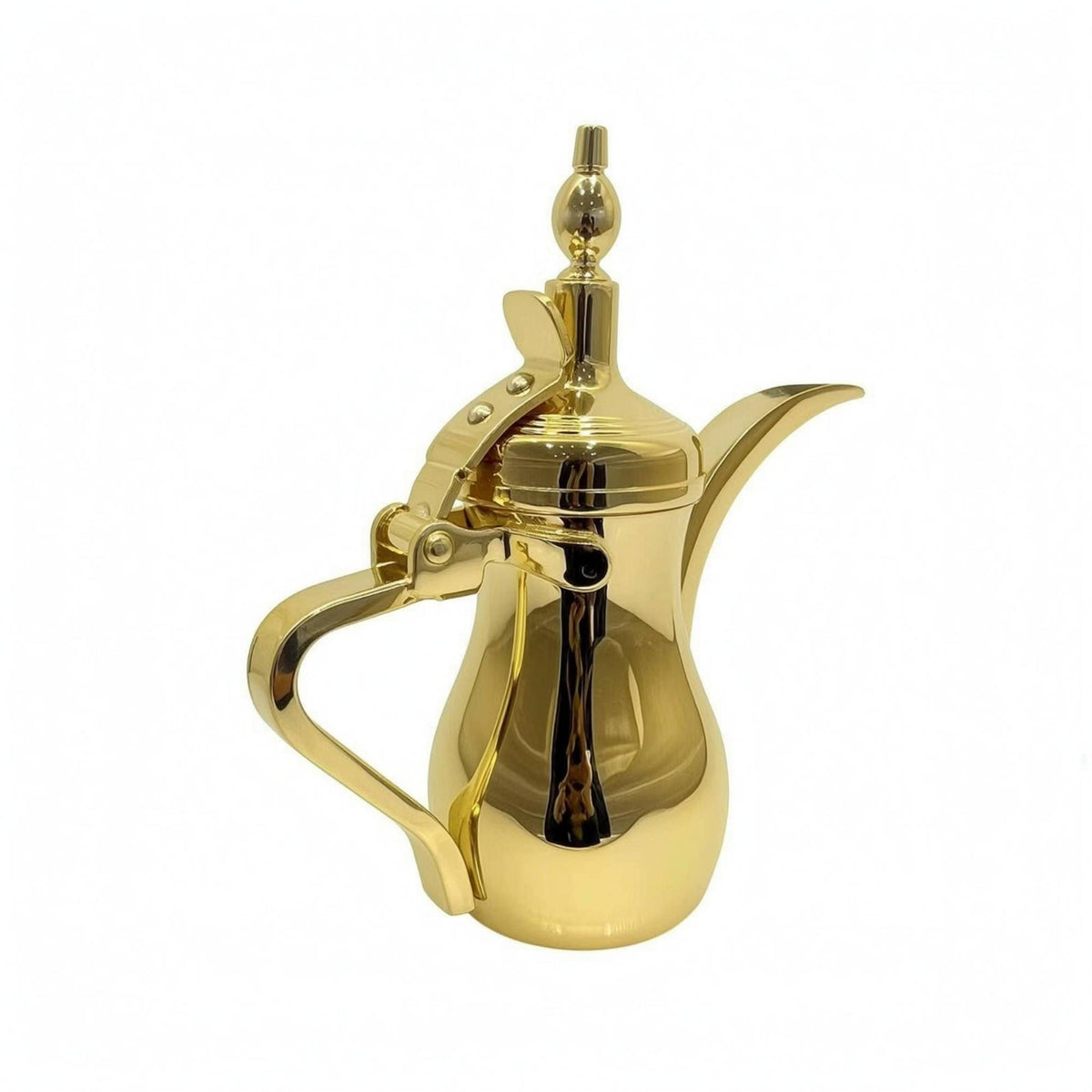 Long Spout Arabic Coffee Pot Mirror Finish Stainless Steel Coffee Pot Polished Cookware Decorative Finial
