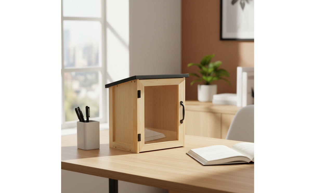 Wooden Mail Organizer with Magnetic Closure