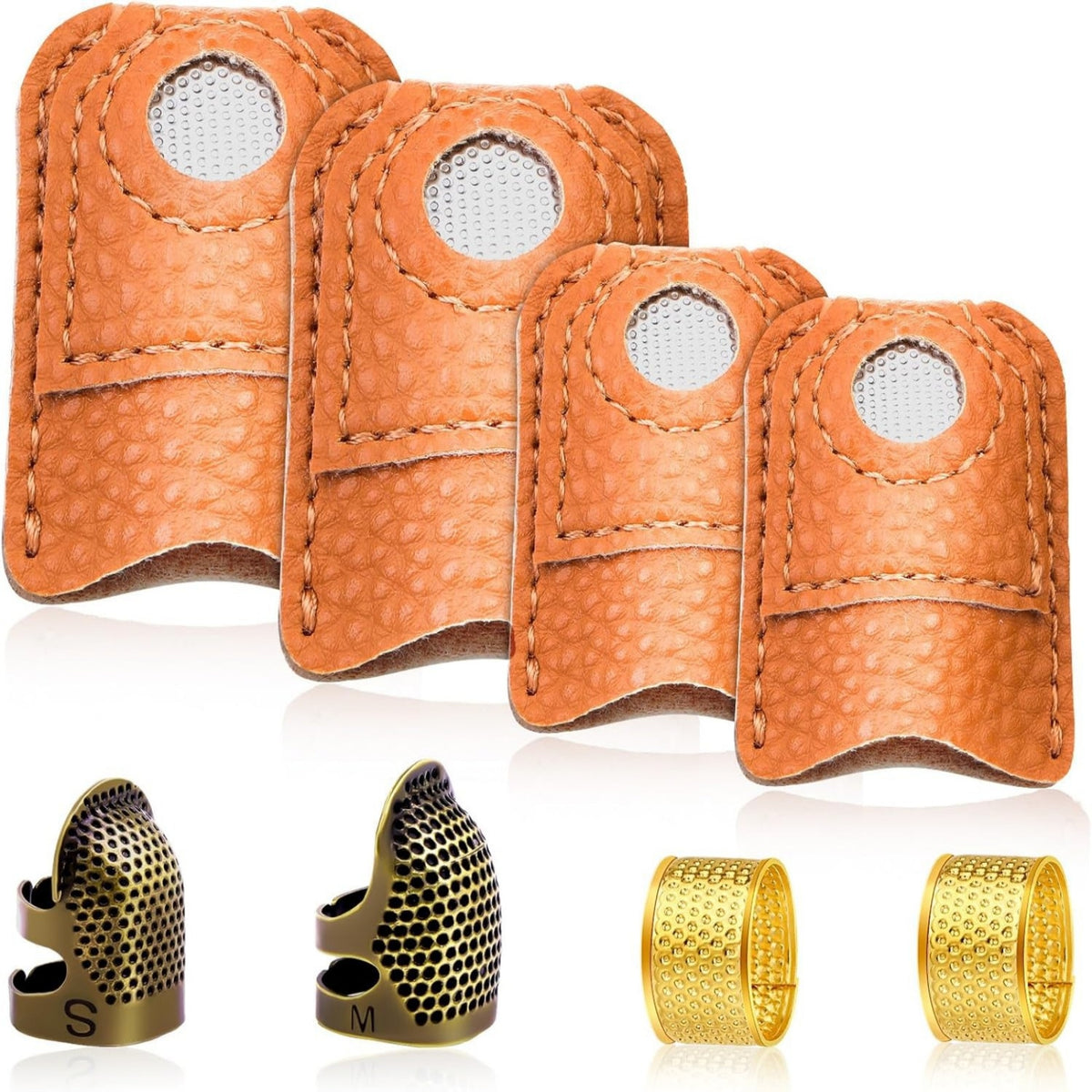 8 Pieces Thimble Assortment Long-Lasting Notions Breathable for Mending