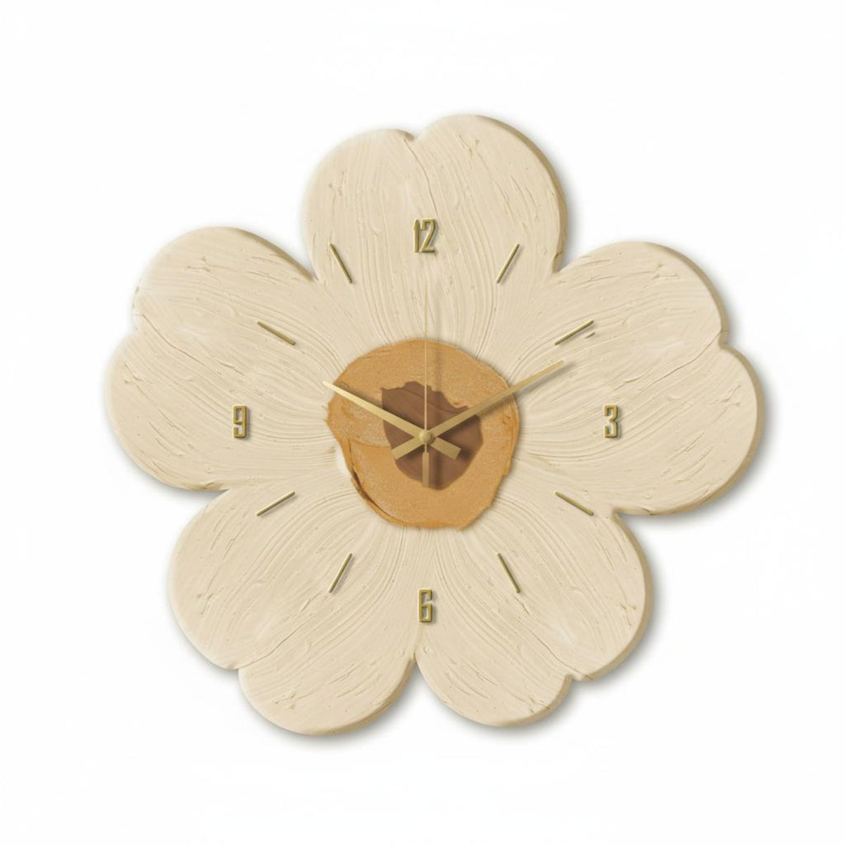 Nordic Design 3D Petal Clock Non-Ticking Decorative Floral Clock Easy to Install for Interior Designers, Renters, Living Room, Bedroom