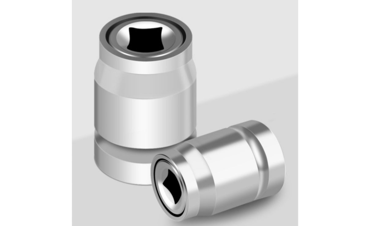 3-Piece Silver Socket Adapter Set with Threaded Ends, Metal, Machined Finish