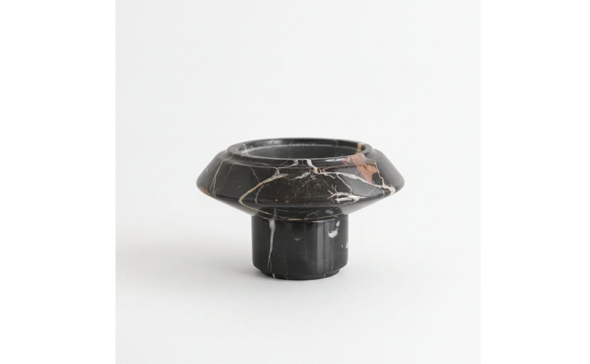 Stone Pedestal Bowl Pedestal Bowl Sculptural Tabletop Decorative Piece for Coffee Table, Living Room
