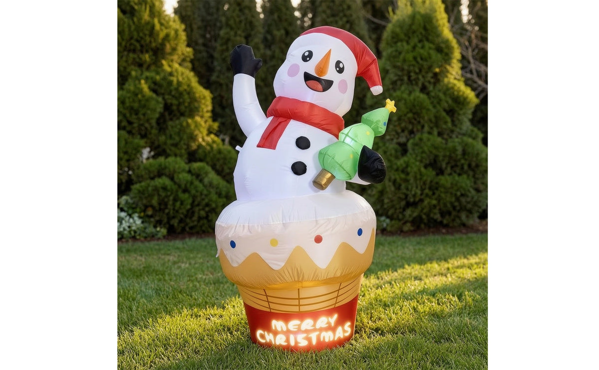 Lighted Christmas Inflatable Snowman 6ft Inflatable Snowman Giant Lawn Ornament Festive for Homeowners