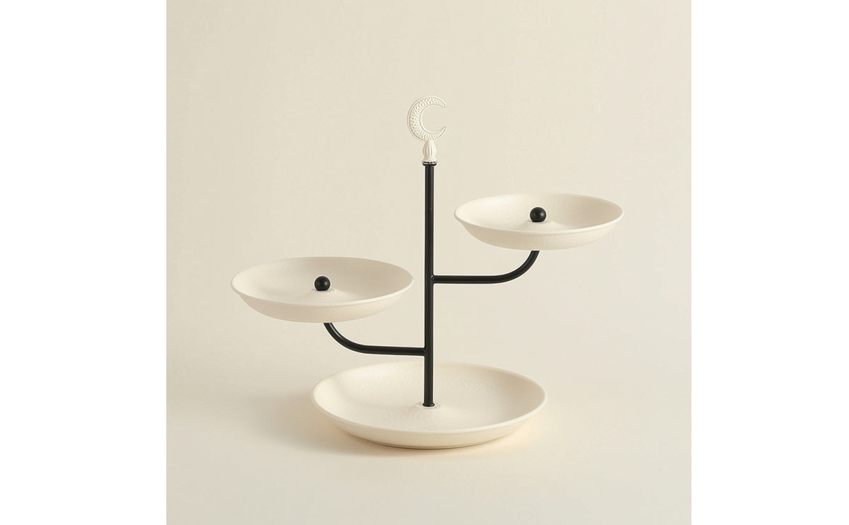 Tiered Stand 3 Tier Tiered Tray White Cake Stand for Hosts, Homeowners, Afternoon Tea, Kitchen Counter, Dining Table