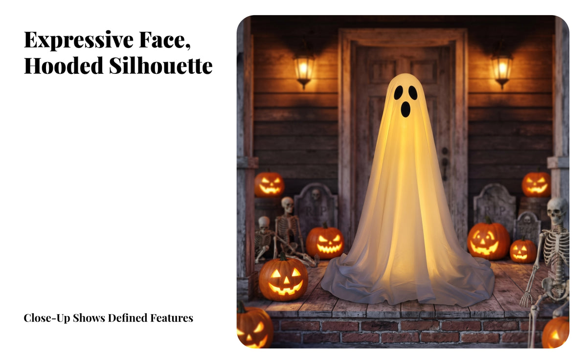 Outdoor Halloween Figure with Water Base | Extends up to 2.1 Meters, Standing Yard Decoration with Telescopic Pole, Draped material Body, for Porch