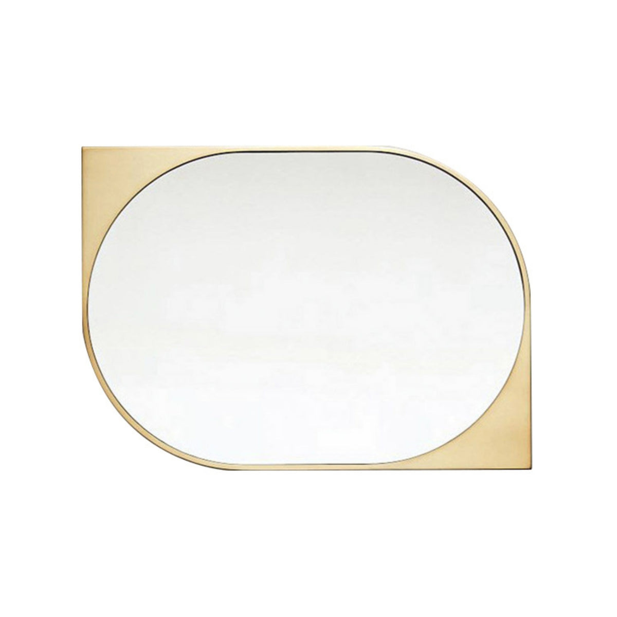 Asymmetrical Mirror Decorative Mirror with Gold Frame Modern for Living Room