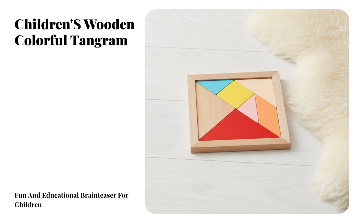 Children's Wooden Tangram Game, Colorful Educational Toy, Iron Box, Early Learning, Logic