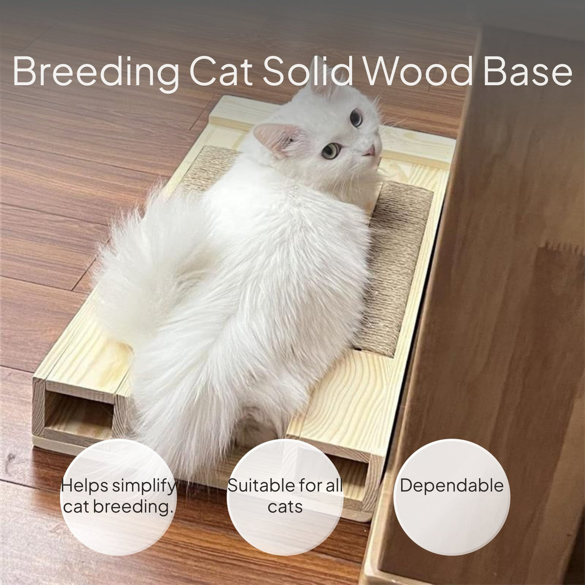 Cat Breeding Stand Wood Mating Aid Anti-Slip Scratching Board