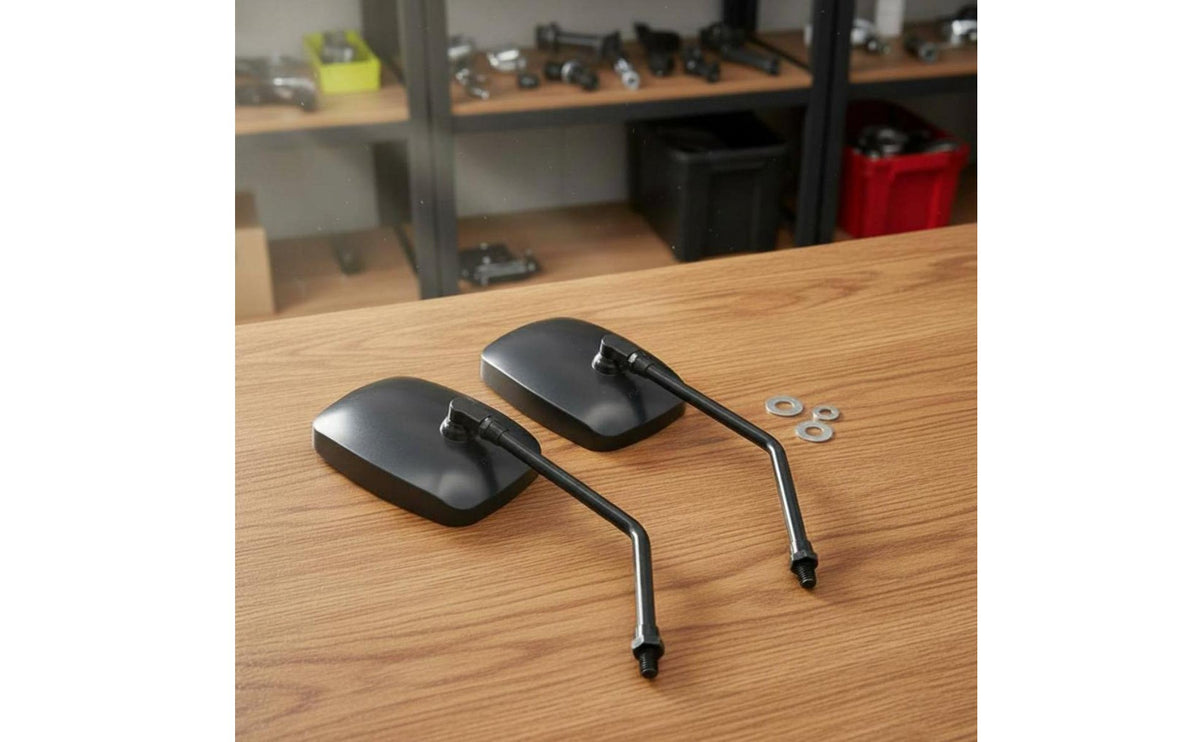 2 Pieces Wide View Electric Tricycle Mirror Waterproof Motorcycle Rearview Mirror Shockproof Metal Stem
