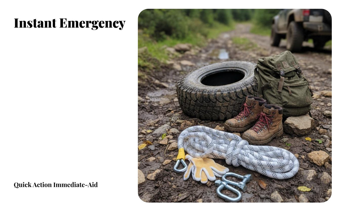 Heavy-Duty Car Tow Rope High Break Strength Vehicle Recovery Strap Reinforced Hooks Towing Equipment Weather-Resistant for Truck Owners, Terrain-Road Enthusiasts, Drivers, Roadside Emergency, Tough Terrain