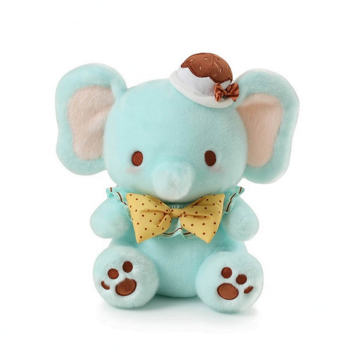 Stuffed Elephant with Bow Tie Cute Elephant Stuffed Animal Soft Fuzzy for Children, Nursery, Playroom