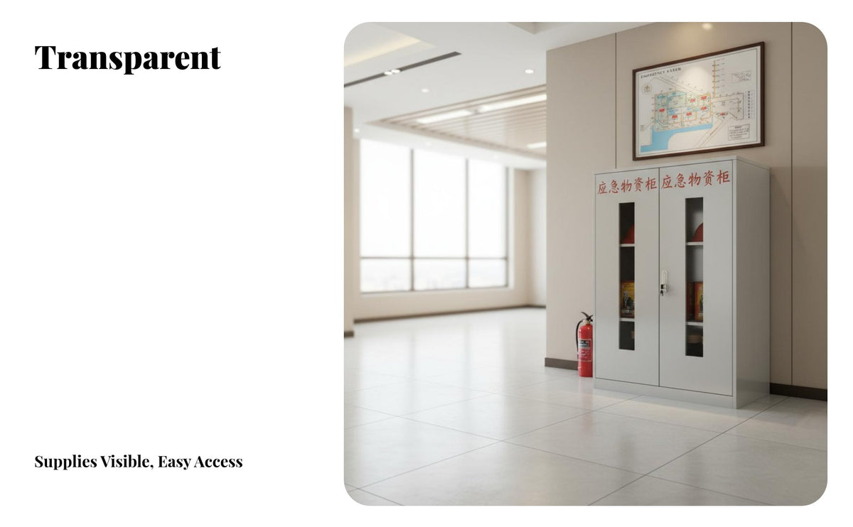 Sturdy Construction Emergency Supply Cabinet Heavy-Duty Fire Protection Equipment Cabinet Long-Lasting Stainless Steel Safety Locker High Security Lock for Facility Managers, Industrial Workers, Factories, Warehouses, Public Buildings