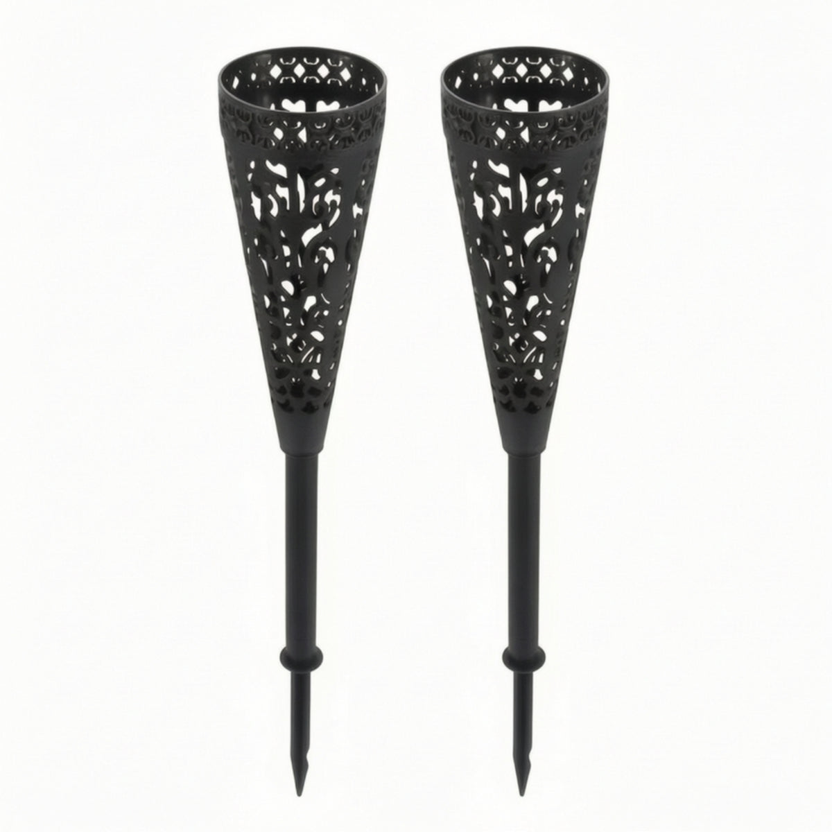 2 Pieces Grave Vase with Stake Outdoor Memorial Flower Cone Decorative