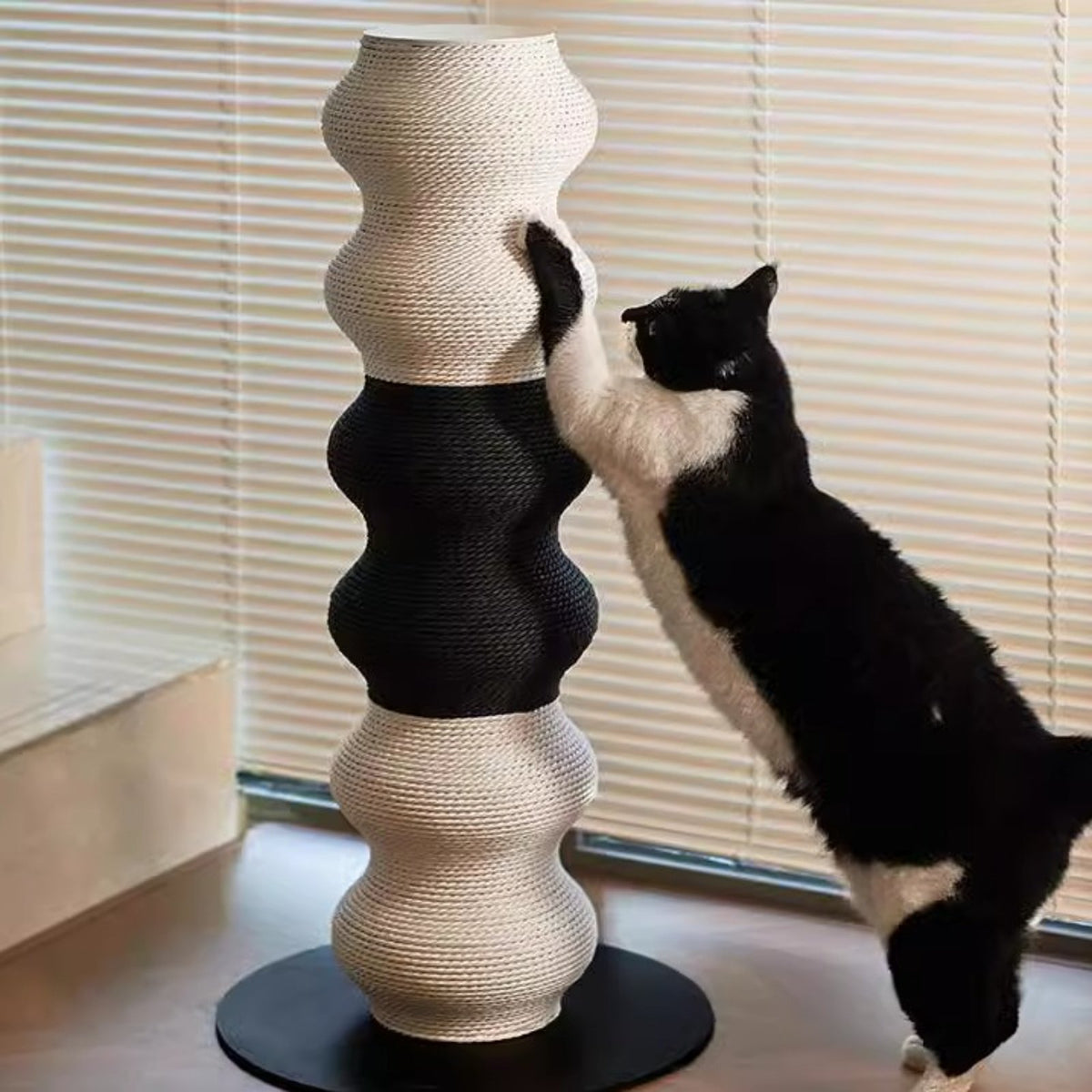 Cow Print Cat Scratching Post, Vertical Paper Rattan