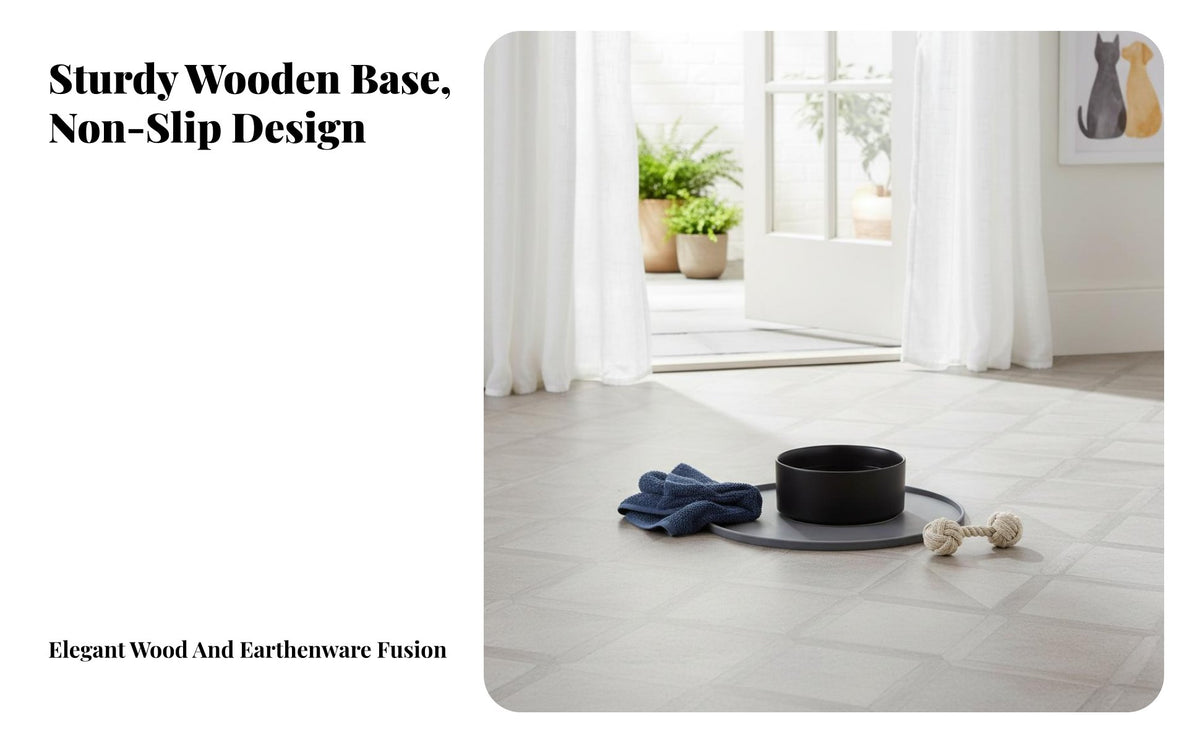 Easy to Clean Ceramic Cat Bowls with Stand Reduces Neck Strain Double Ceramic Pet Bowl Set Whisker Friendly for Cats, Small Dogs