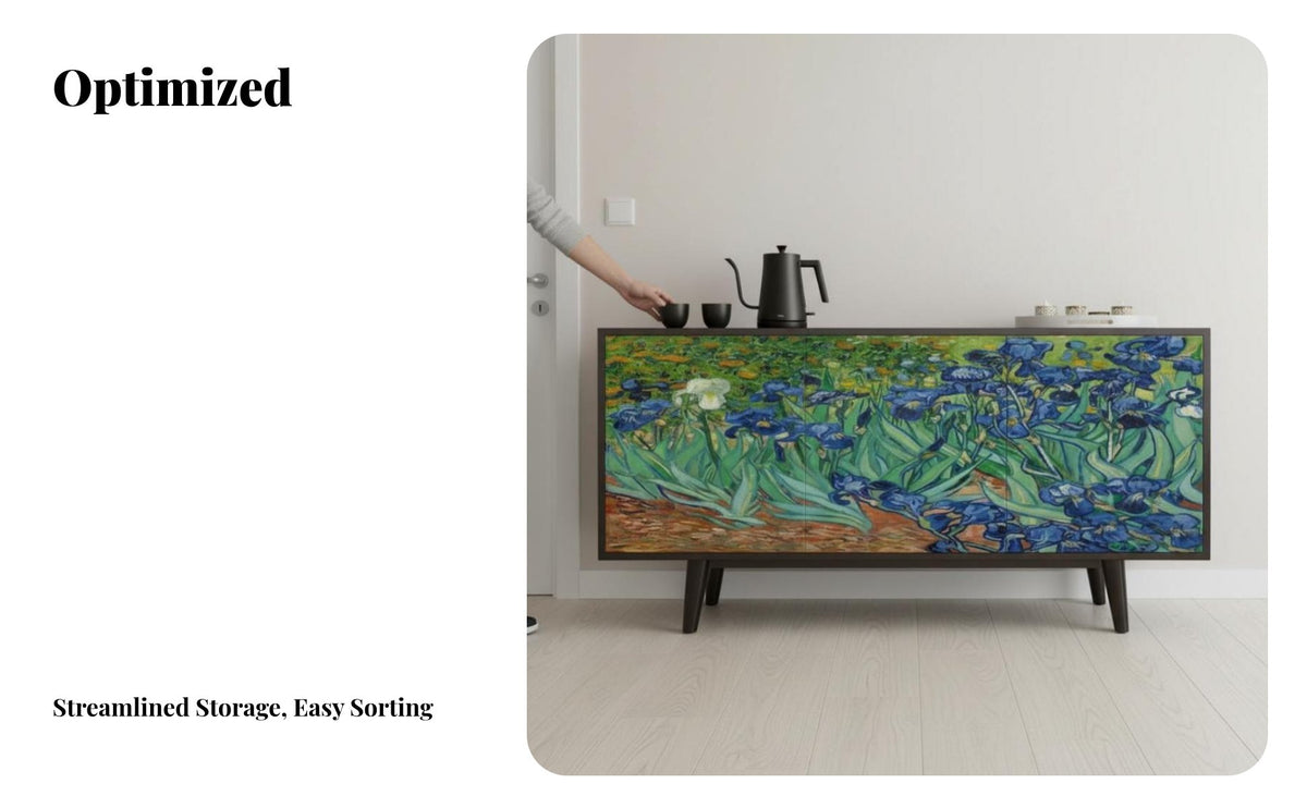 2-Door graphic panel Cabinet Modern Minimalist design Sideboard Multifunctional Storage Furniture for homeowners, Renters, Entryway, Living Room, Hallway