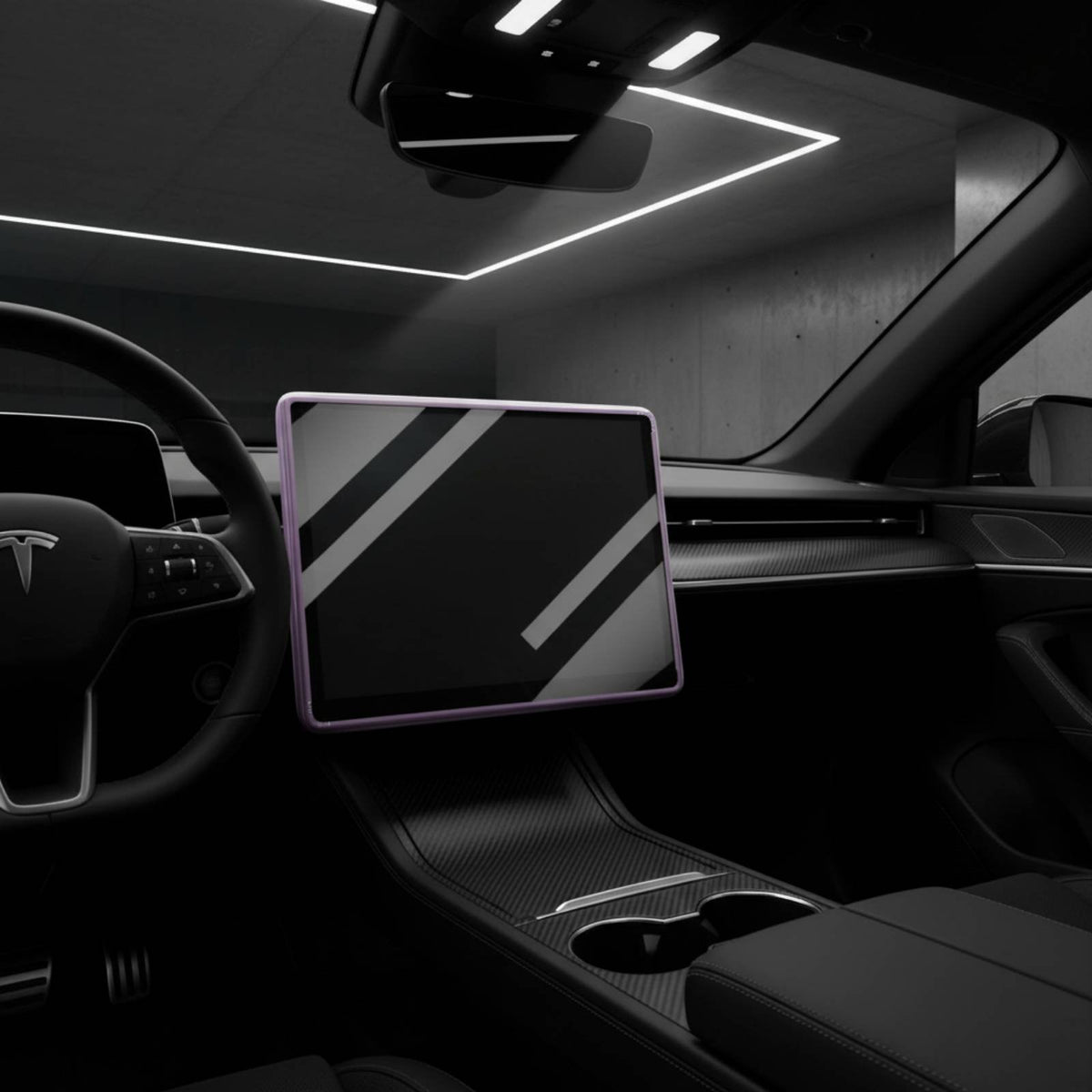 Scratch Resistant Electric Vehicle Screen Protector Frame Shatterproof Car Screen Bumper Frame Anti-Collision Center Console Display Trim Reusable