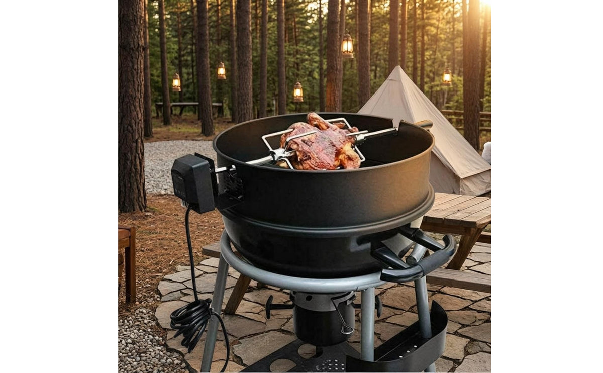 Rotisserie Kit with Electric Motor Rotisserie Loop Kit Powerful Barbecue Grill Loop for Outdoor Cooking