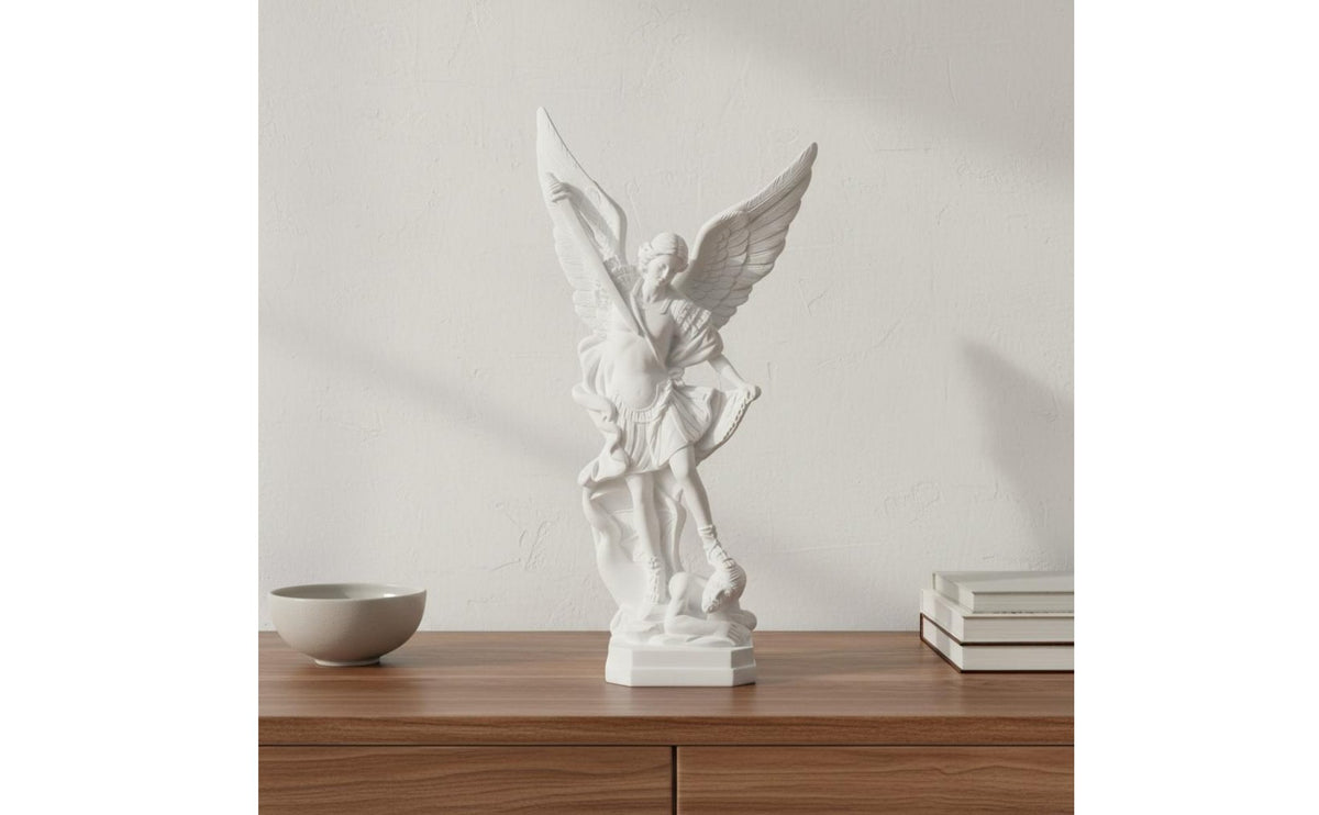 Archangel Michael Statue Pure White Archangel Michael Sculpture Resin