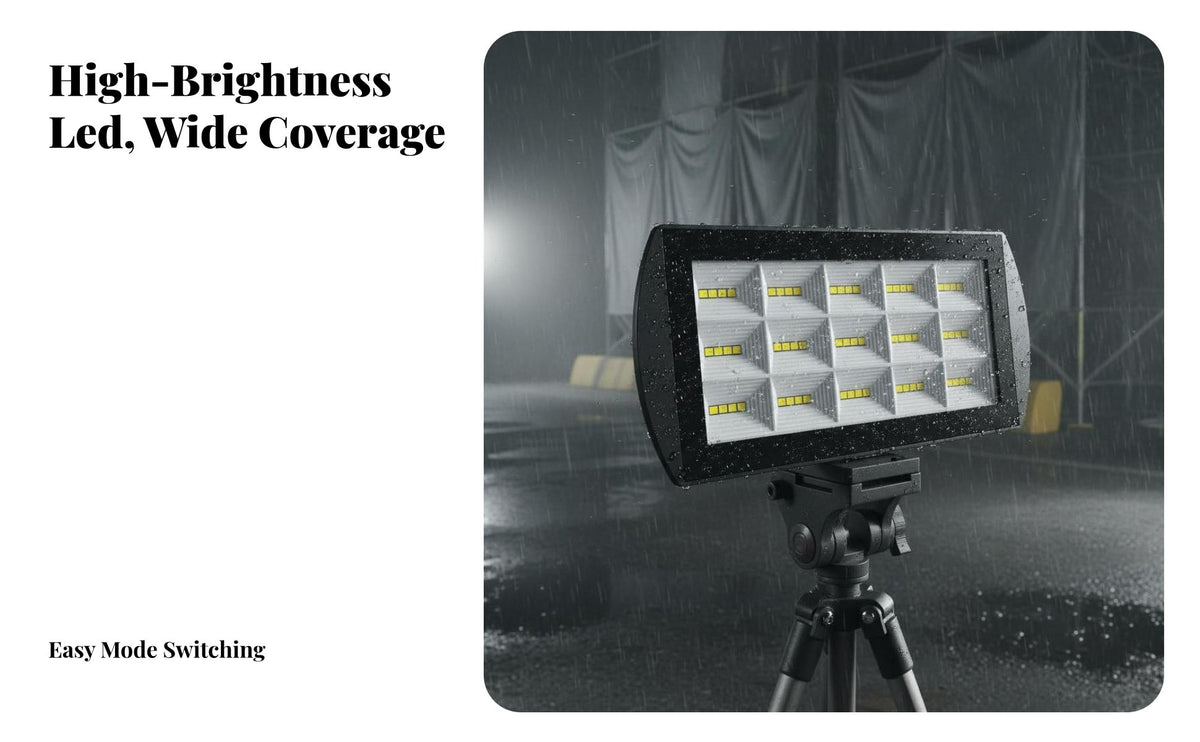 IP65 Waterproof Tripod Work Light High Brightness LED Work Light with Stand Anti-Slip Feet LED Floodlight 360° Rotatable for Street Vendors, DIY Enthusiasts, Night Markets, Workshops, Workshop, Garages
