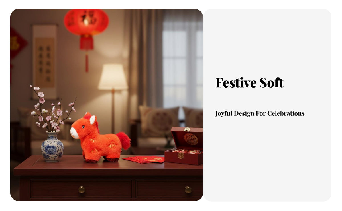 Horse Year Festivity Representative Character Doll Great Gift Chinese New Year Horse Doll Soft Material House Decoration for Kids, Adults