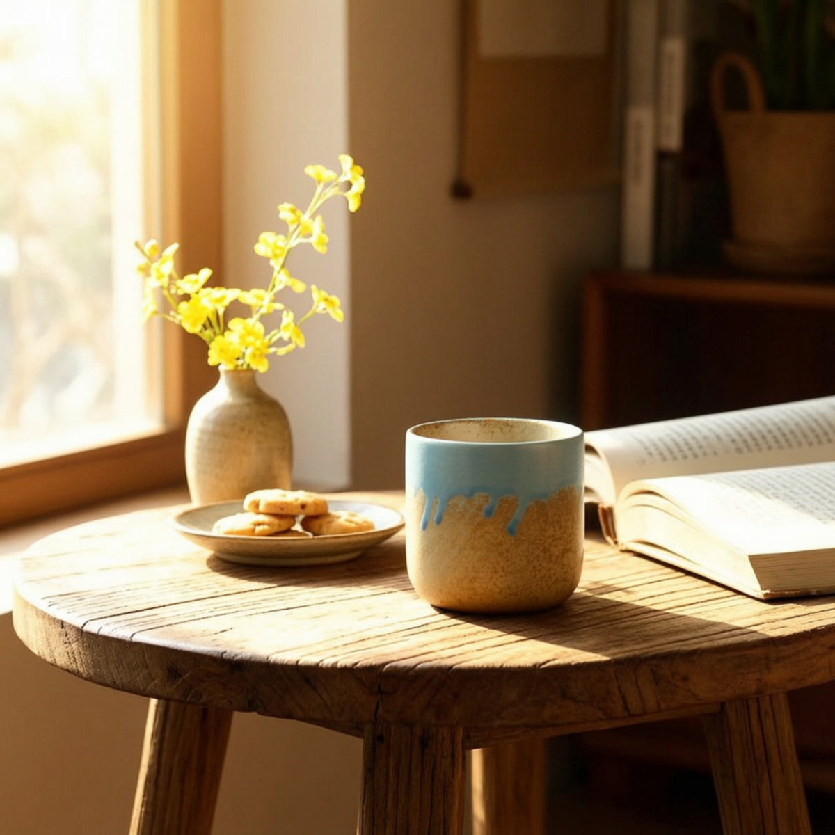 Japanese Design Tea Cup Flow Glaze Ceramic Cup for Vintage Enthusiasts, Home Decorators, Breakfast, Daily Use, Kitchen