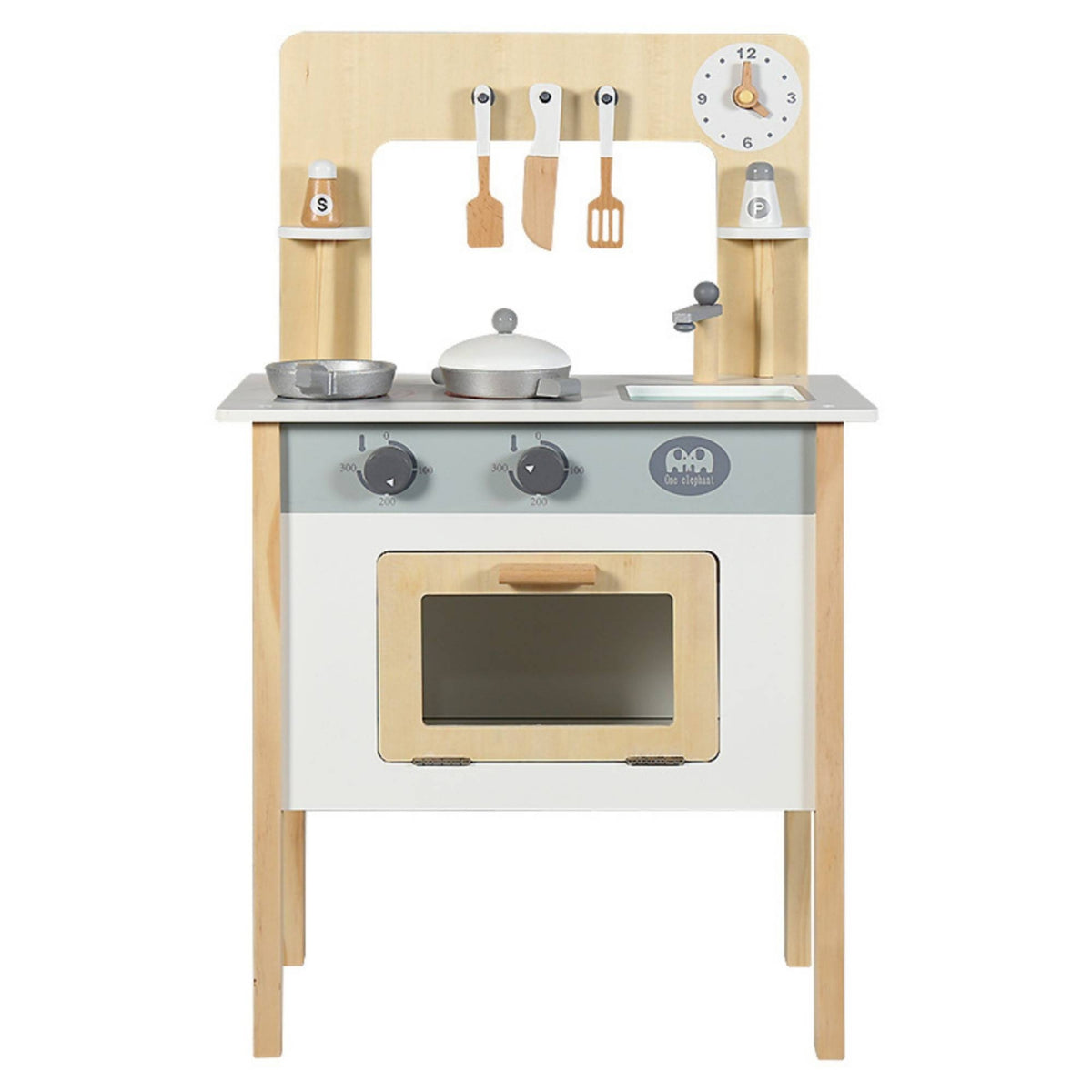 Wooden Play Kitchen with Sink Realistic for Preschoolers, Preschool, Daycare