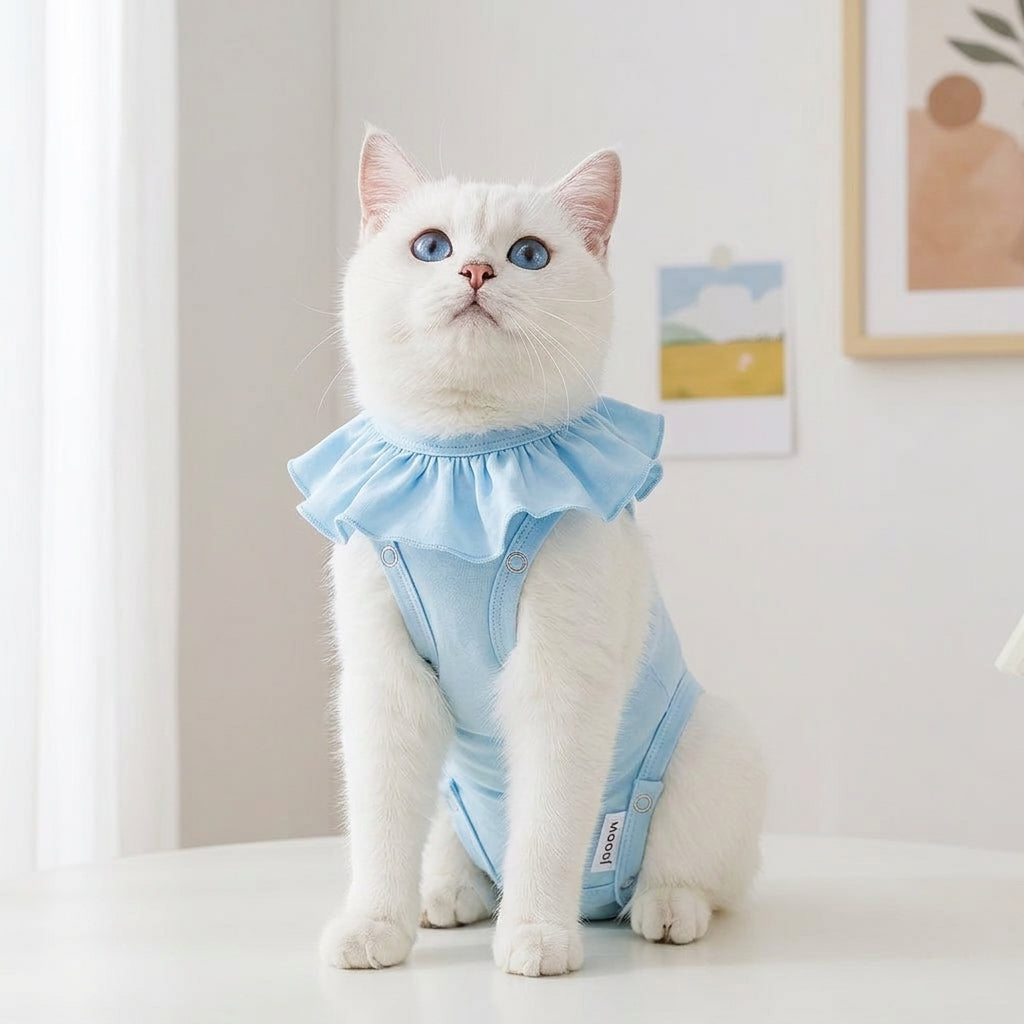 Recovery Suit for Spay Neuter, Post-Surgery Suit with Sleeveless Leg Coverage, Anti-Lick Cat Vest for Post-operative Care in Female and Male Cats
