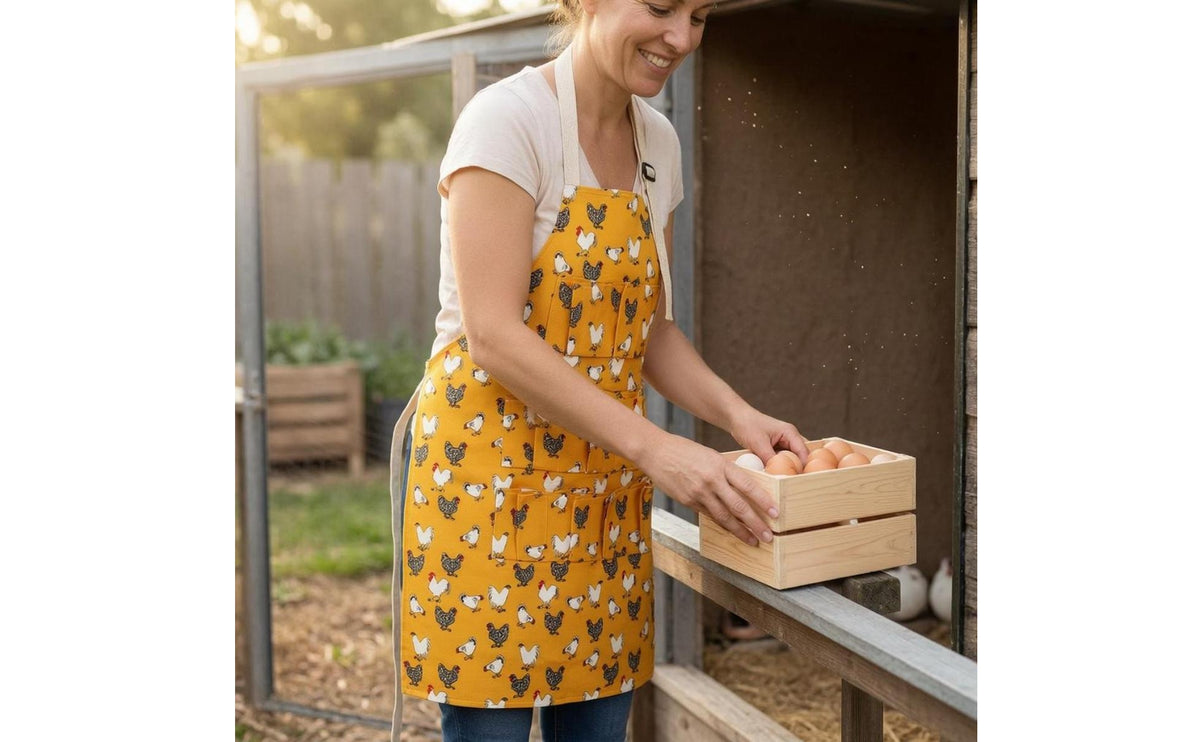 Multiple Pockets Egg Collecting Apron Adjustable Canvas Egg Apron Waist Ties Homestead Gear Neck Strap for Farmers