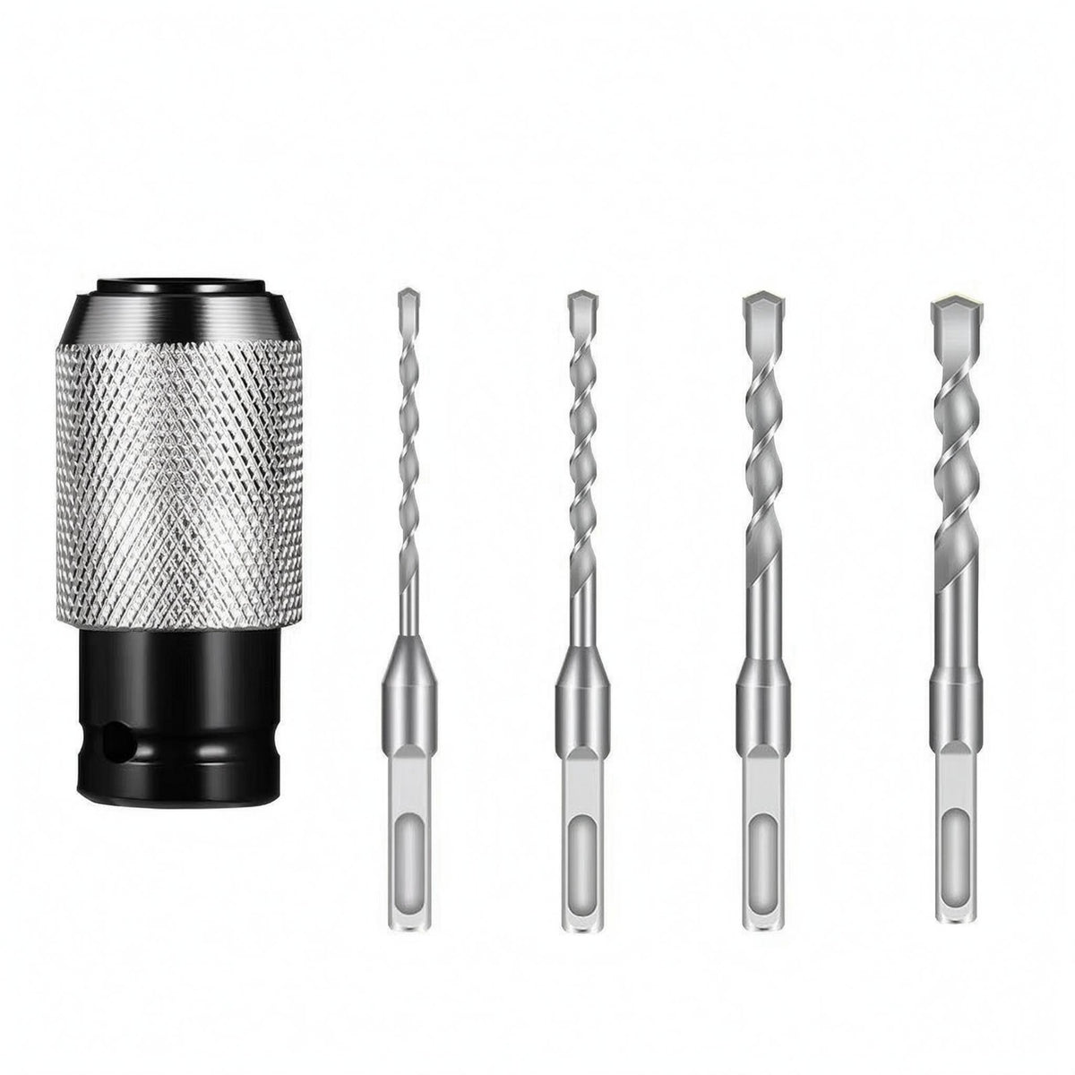 150 Mm Drill Bit Adapter Set Knurled Wrench Drill Adapter Cylindrical Tool Accessory Metal