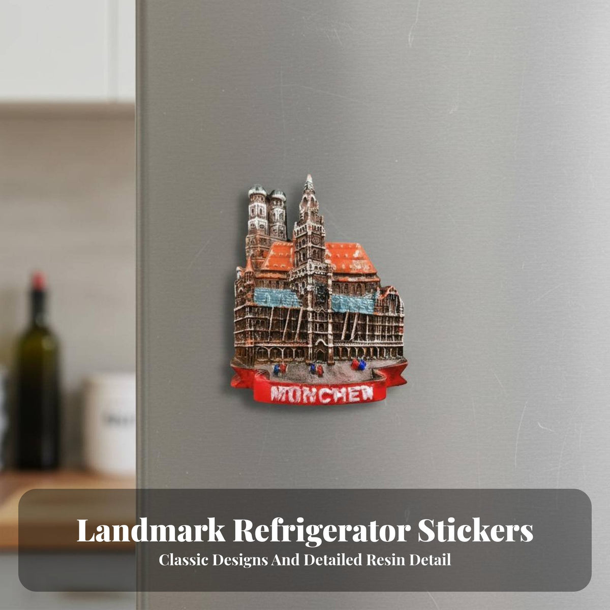 Resin Landmark Collectible Tourist Souvenir Fridge Ideal Gift House Decoration for Trip Ers, Collectors, Home Decor, Office, Whiteboard