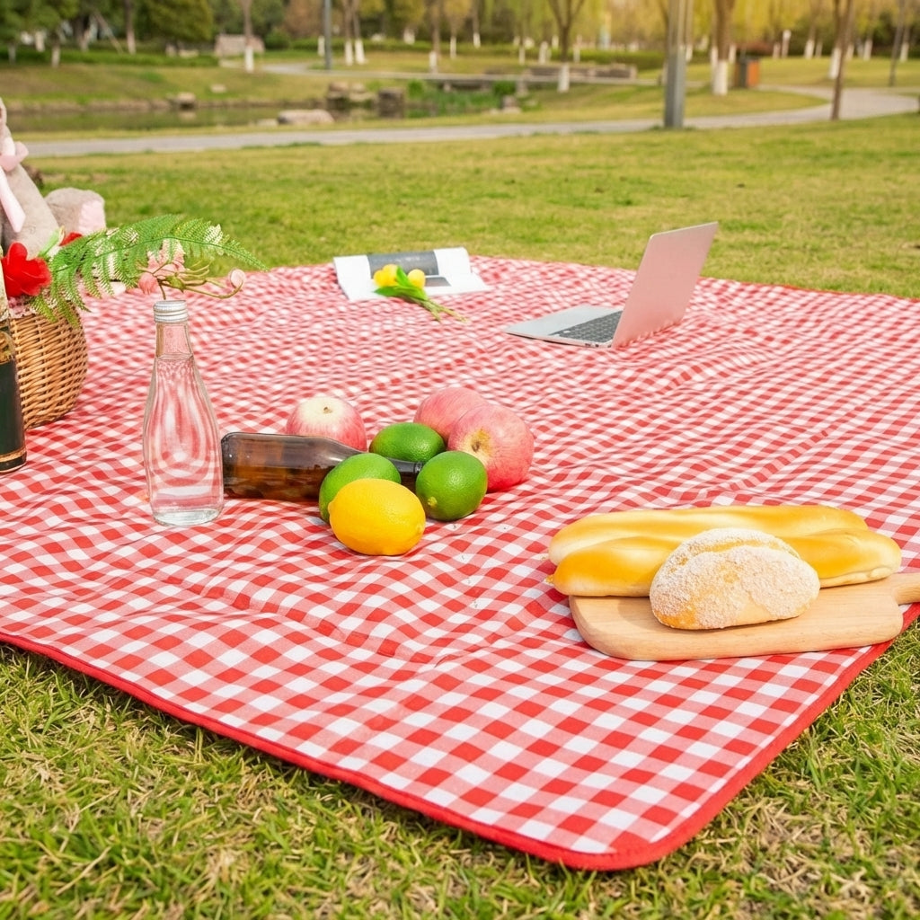 Picnic Blanket and Waterproof Camping Mat for Family Picnic, Durable Oxford Cloth Outdoor Mat with Zipper, Large Portable Beach Blanket, 1pc
