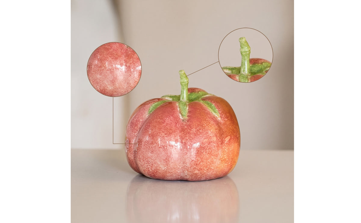 Ceramic Pumpkin Glazed Pumpkin Decor Glossy Pumpkins for Tabletop, Living Room, Entryway
