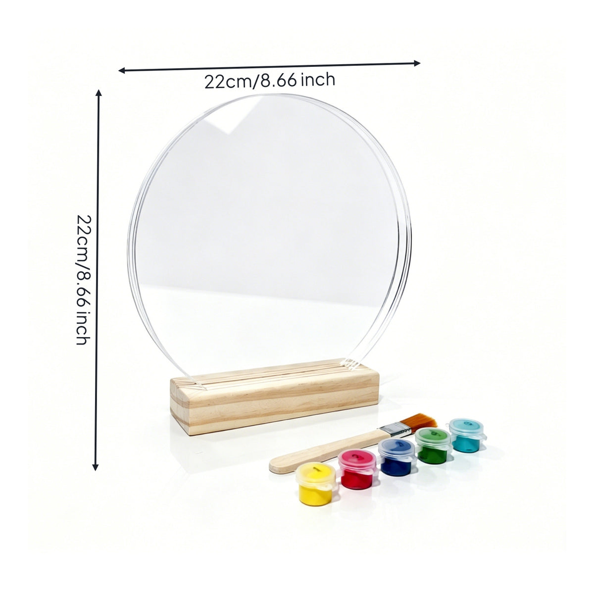 DIY Handprint Plaque Personalizable Acrylic Plaque with Wooden Base Personalized Acrylic Sign with Wood Rack for Families, Parents, Desk, Shelf
