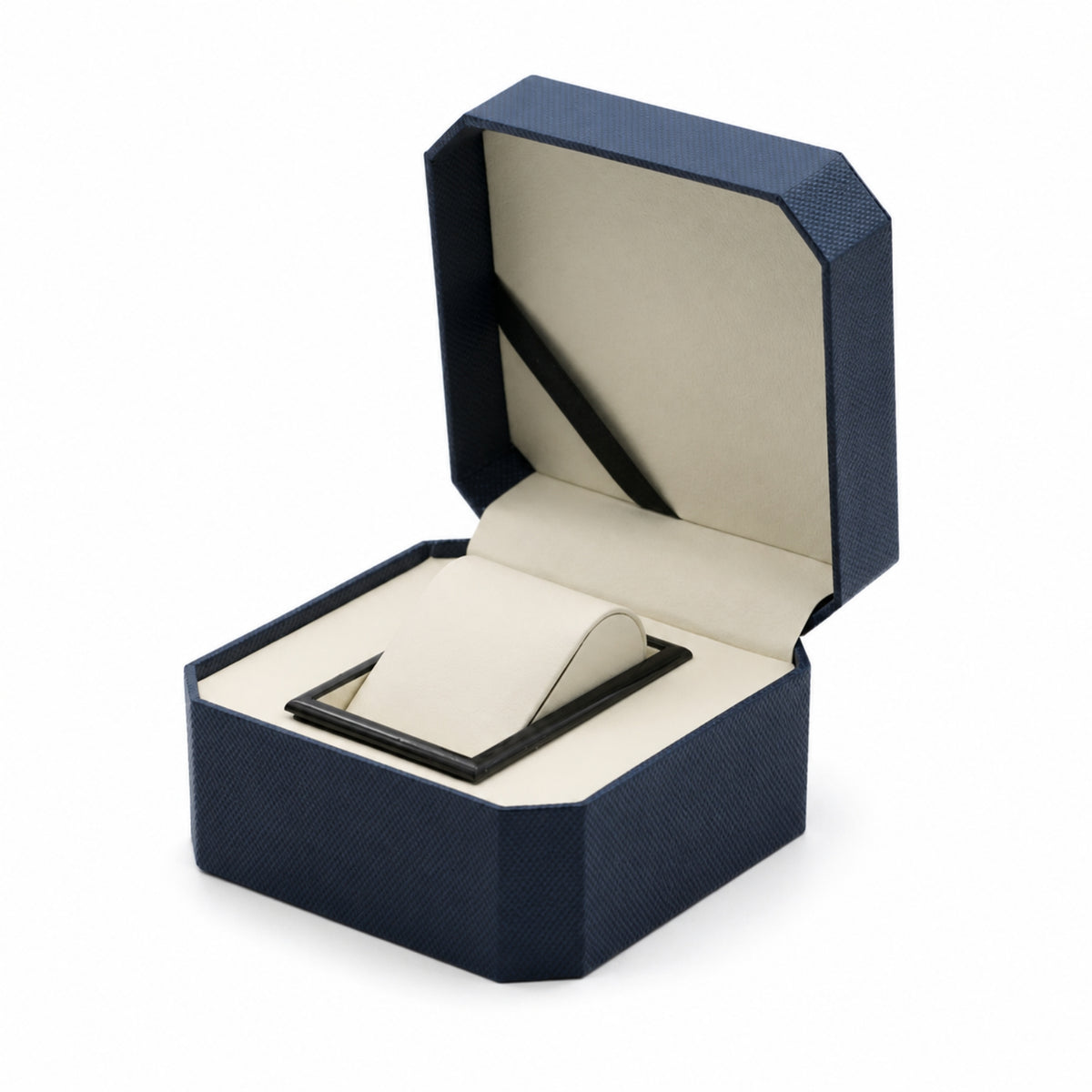 Hinged-Lid Watch Box with Cushion Soft Octagonal Watch Holder Simple Jewelry Box with Cushion Lightweight for Gifters
