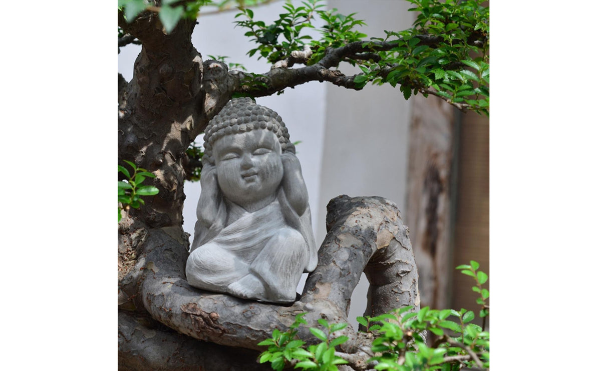 3 Pieces Chinese-Style Buddha Statues Hand Gestures Gray Buddha Figurines Small Size House Decoration for Tea Room